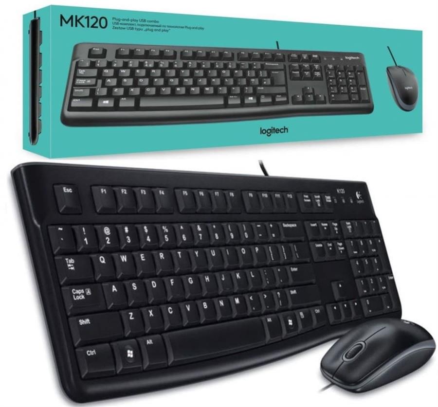 TECLADO Y MOUSE LOGITECH MK120 USB NEGRO