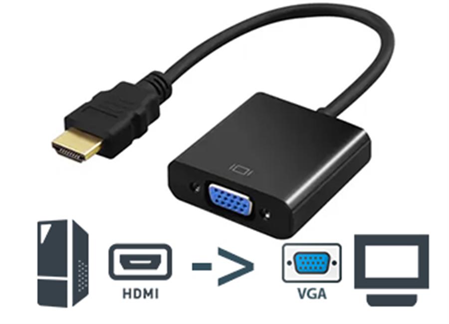 ADAPTADOR HDMI M A VGA H - NO ES BIDIRECCIONAL HASTA 1920X1080 - NO FUNCIONA EN CONSOLAS